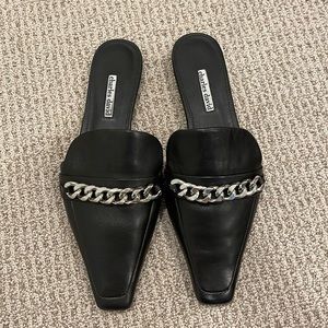 Charles David flat mules black, size 10